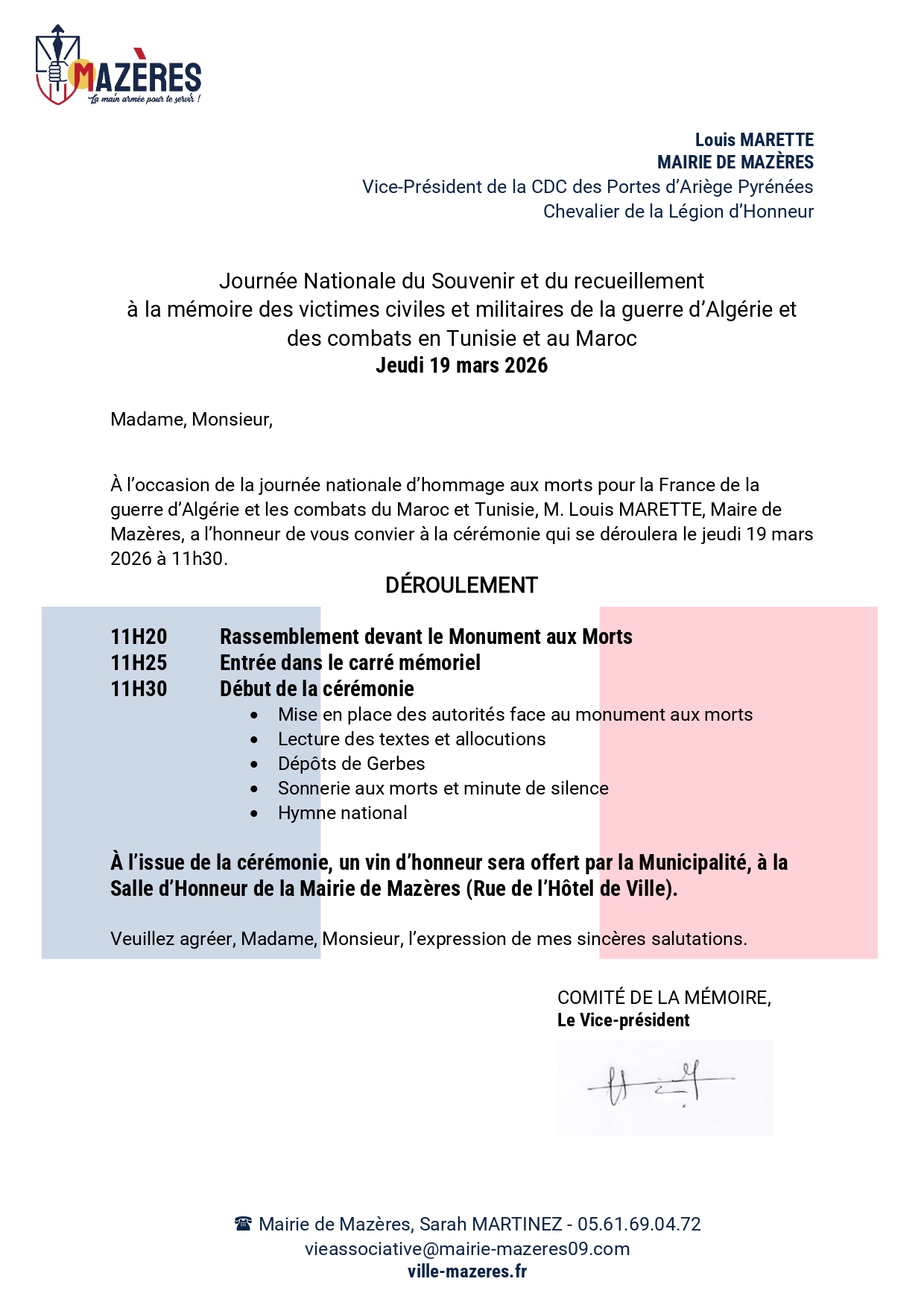 Commémoration, 19 mars 2026